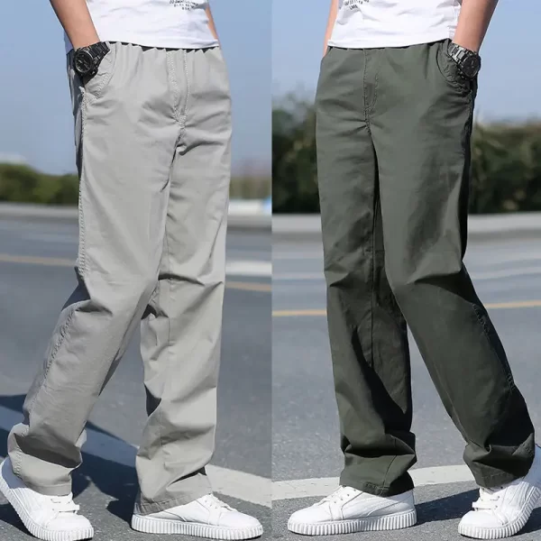 Men's Spring Summer Cargo Pants Cotton Work Pants New Overalls Large Size Relaxed Fit Jogger Gym Korean Loose Casual Trousers