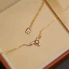 New Fashion Metal Irregular Snitch Inlaid Zircon Pendant Necklace Female Exquisite Trend Temperament Versatile Clavicle Chain - Image 4