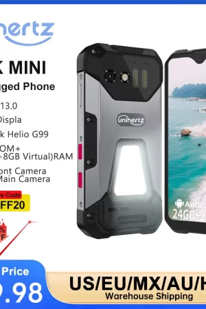 Unihertz 8849 Mini Rugged Smartphone,Small 4G,Outdoor,16 GB,24GB RAM,256GB ROM, 5800mAh, Android 13 Phone,Dual Sim,100MP Camera