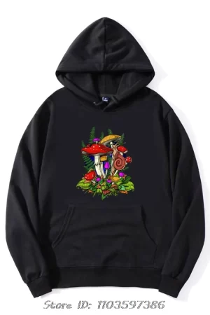New Magic Mushrooms Alien Hoodie Funny Hoody Fashion Casual Cotton Tops Men's Clothing Oversized Fitness Pullover Sweatshirt