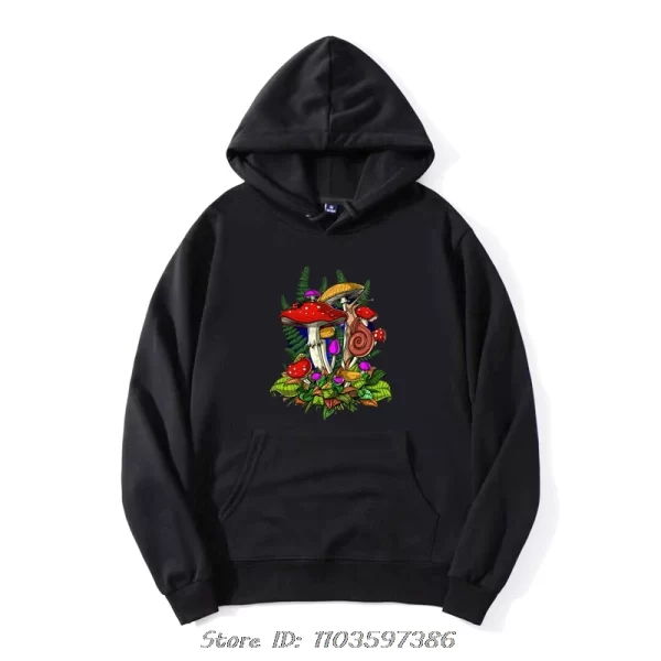 New Magic Mushrooms Alien Hoodie Funny Hoody Fashion Casual Cotton Tops Men's Clothing Oversized Fitness Pullover Sweatshirt