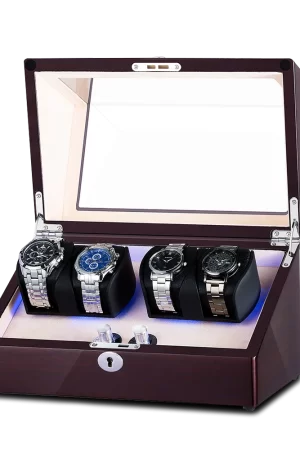 Luxury Watch Winder For Automatic Watches Box Mechanical Watches Rotator Wood Case Winding Cabinet Storage Luxury Display case