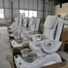 Luxury Modern Electric Massage Relax Pedicure Chairs Nail Salon Foot Spa Manicure White Pedicure Chair With Basin - Image 6
