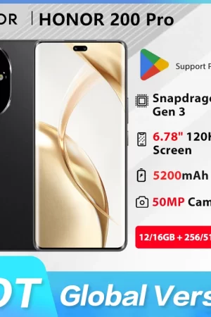 Global version HONOR 200 Pro Snapdragon 8s Gen 3 5G Smartphone 6.78'' 120Hz AMOLED Display Support 100W SuperCharge NFC ESIM