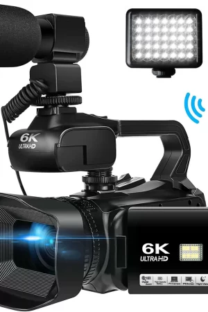 HD WIFI 6K Digital Camera 4.0 Touch Screen Video 270 Degree Rotation Night Vision 18X Digital Zoom