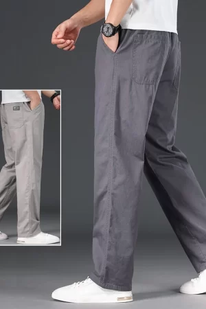 Men's Casual Cargo Pants Cotton Hiking Sweatpants Athletic Sports Outdoor Trousers Relaxed Fit with Pockets Big Size 5XL 6XL