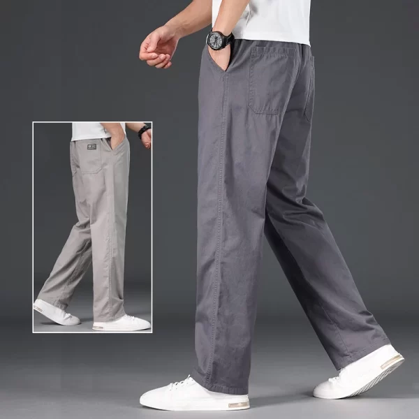 Men's Casual Cargo Pants Cotton Hiking Sweatpants Athletic Sports Outdoor Trousers Relaxed Fit with Pockets Big Size 5XL 6XL