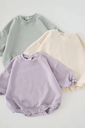 INS 0-24M Newborn Infant Baby Girl Boy Sweatshirt Romper Toddler Long Sleeve Basic Cotton Oversize Rompers Baby Clothes Jumpsuit