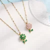 Light Luxury Sunflower Zircon Rotate Pendant Necklace Stainless Steel Chains Flower Choker Jewelry Party Gifts For Women Girls - Image 4