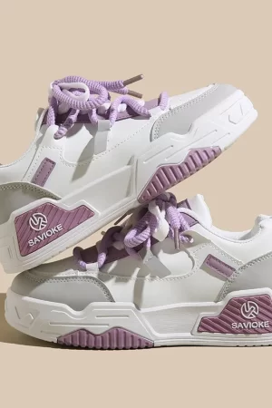 Women's Casual Sneakers 2024 White Lace-up Vulcanized Shoes Autumn Campus Student Comfortable Platform Shoes Zapatillas De Mujer