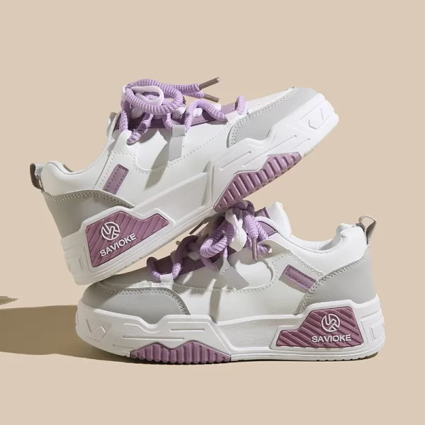 Women's Casual Sneakers 2024 White Lace-up Vulcanized Shoes Autumn Campus Student Comfortable Platform Shoes Zapatillas De Mujer