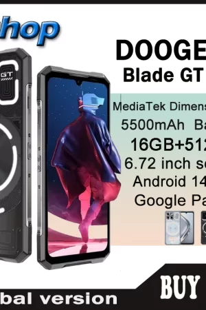 DOOGEE Blade GT Ultra 5G Rugged Phone 16GB+512GB 6.72” Android 14 Dimensity 7300 LED Light Effect 100MP AI Main Camera