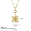Heart Evil Blue Eye Sun Necklace for Women Cute Dog Bee Elephant Gold Color Pendant Woman's Collars Long Stainless Steel Chains - Image 6
