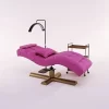 Unique design curved eyebrom lounger chair bed modern gold base aesthetic eyelashes salon massage bed for sale - Image 4