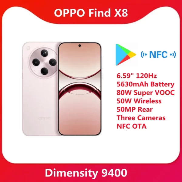 Official New OPPO Find X8 5G SmartPhone Dimensity 9400 Octa Core 6.59" 120Hz 5630mAh Battery 80W 50MP Rear Three Cameras NFC