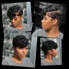 Pixie Cut Finger Wave Short Bob Wigs For Black Women Human Hair Ocean Wave Short Indian Human Hair Wig 13X4 Lace Front wigs - Image 3