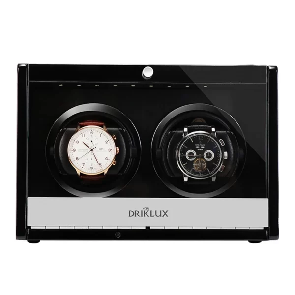 Black 2 Slots Watch Winder Automatic Rotating Mechanical Wrist Watches Winding Device Luxury Men's Watches Organizer Boxes