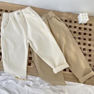 Toddler Boys Girls Pants Casual Kids Baby Boys Solid Color Harem Pants Soft Girls Fashion Trousers Outdoors for 2 3 4 6Years Old