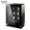 Mechanical Automatic Watch Winder Luxury Fingerprint Wood Watch Safe Box Touch Control and Interior Backlight Watches Storage - Image 5