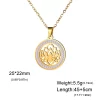 Skyrim Lotus Flower Necklace Women Stainless Steel Gold Color Clear Zircon Round Pendant Neck Chain Yoga Chakra Buddhism Jewelry - Image 4