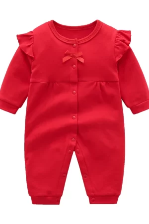 Full Moon Baby Clothes Set, Red Jumpsuit, Newborn Bottoming Romper, Children's Clothes, One Year Old, Princess, Autumn
