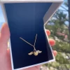 New Fashion Metal Irregular Snitch Inlaid Zircon Pendant Necklace Female Exquisite Trend Temperament Versatile Clavicle Chain - Image 3