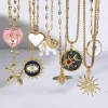 Heart Evil Blue Eye Sun Necklace for Women Cute Dog Bee Elephant Gold Color Pendant Woman's Collars Long Stainless Steel Chains - Image 2