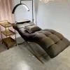 Unique design curved eyebrom lounger chair bed modern gold base aesthetic eyelashes salon massage bed for sale - Image 3