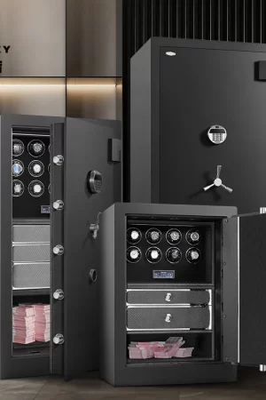 Automatic Watch Winder Safety Box 20 Slot Watch Safe Box for Deposit/Watch/Jewelry/Antique Guard Against Theft Case Strong Boxes