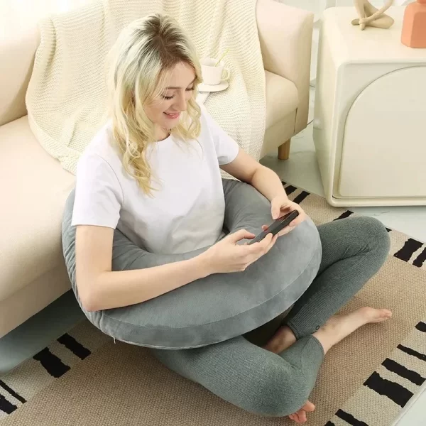 U-shaped Moon Pillow Pregnant Woman Waist Pillow Ergonomic Surround Arm Rest Support For Reading Gaming Adults Lap Cushion