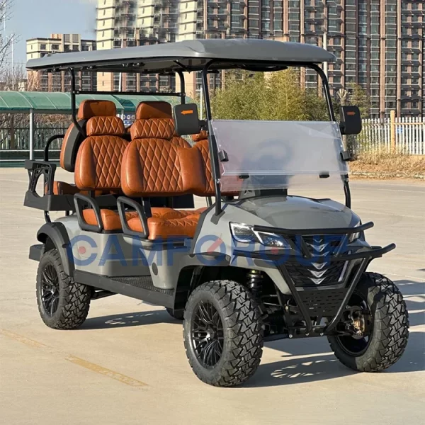 CAMP 2024 New Design 6 Seater Golf Cart Electric Motor 72v Battery Sightseeing Car Electric Golf Scooter