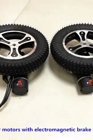 Brushed geared wheelchair mobility scooter robot dc motors with electromagnetic brake and 3.0-8 wheels PEWM200W