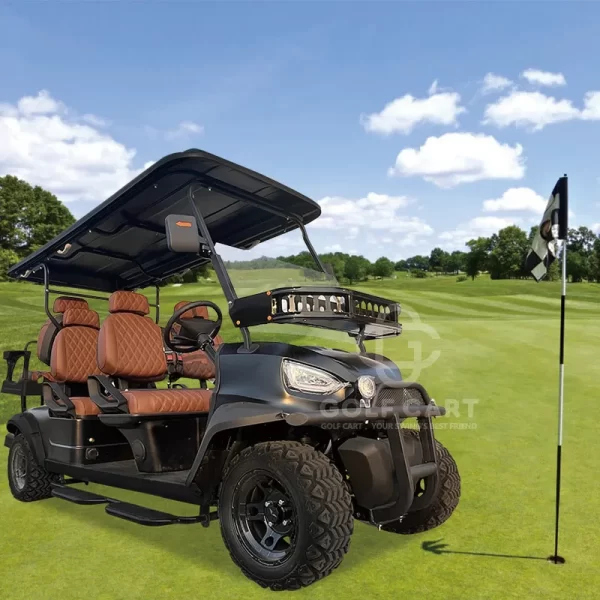 New Design Electric Four Wheeler Solar Power Golf Car 6 Passenger Golf Cart 48v Lithium Ion Battery Golf Cart