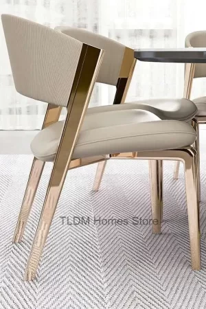 European Kitchen Dining Chair Modern Luxery Lounge Dining Chair Hotel Metal Designer Cadeiras De Jantar Interior Decoration