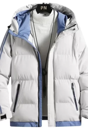 2024 Autumn Winter Down Jacket Men's Fashion Hooded Zipper Warm Parka Coat High-Quality Outdoor Cold Proof Cotton Coat 5XL-M