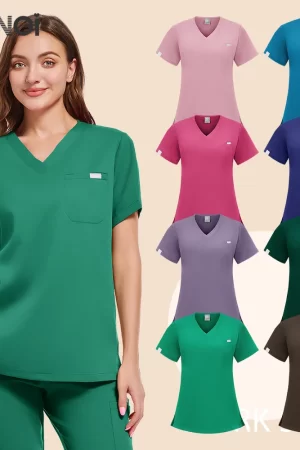 HZMNOI Thick Highquality Suit Unisex Pharmacy Nursing Hospital Doctor's Work Clothes Dental Clinic Beauty Salon Surgical Clothes