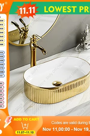 Oval Washbasins Premium Villa Bathroom Basin Ceramic Above Counter Sinks Simple Balcony Sink Home Hotel Homestay Washing Sinks