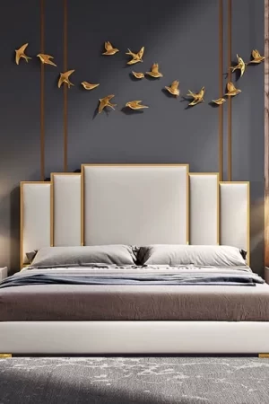 Luxury Classic Modern Leather Queen King Size Bed Frames Upholstered Platform Beds Storage House Bedroom Sets Furniture