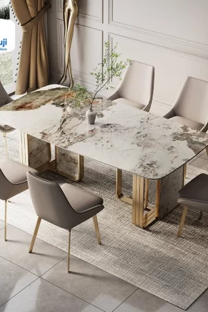 Minimalist Design Rectangular Marble Table For Kitchen Dining Set 4 Chairs Modern Dining Room Kitchen Table Home Furniture