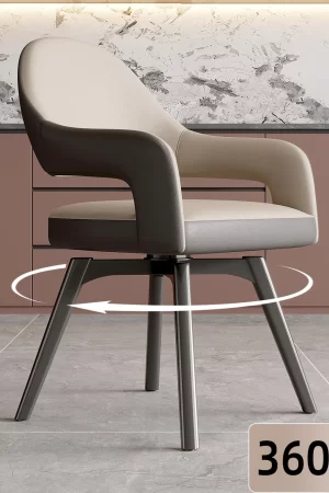 Italian Style Living Room Chair Swivel Dining Chair Bedroom Study Backrest Chairs Light Luxury Restaurant Cafe Leisure Chairs