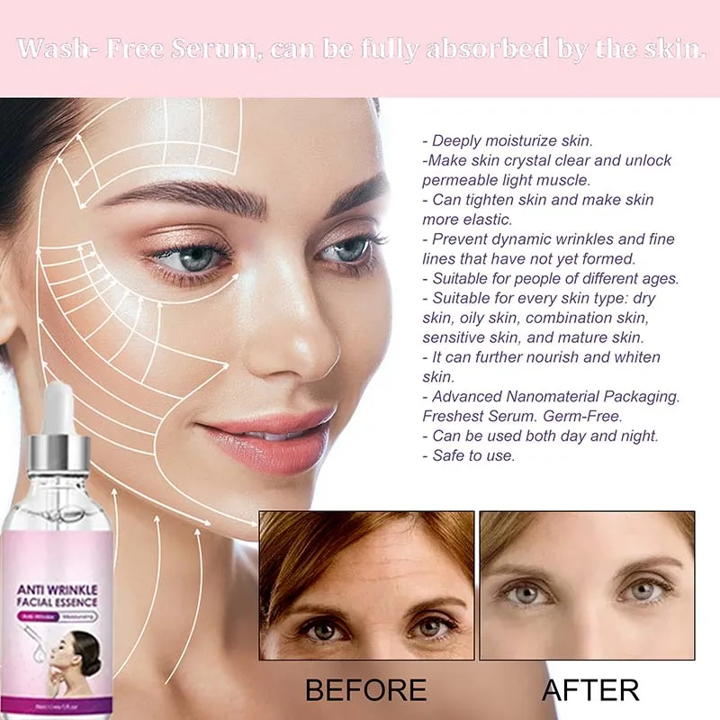 Instant Anti Wrinkle Effect Remove Facial Wrinkles Moisturizing Serum To Fine Lines Around The Eyes Crow's Feet Neck Wrinkle - Image 3