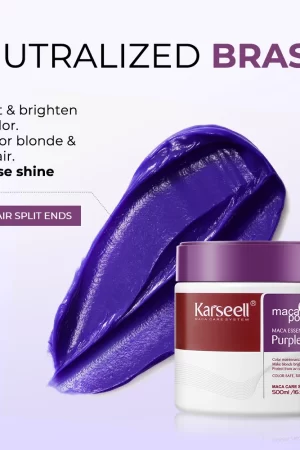 Karseell Purple Hair Mask 100ml/500ml Professional Neutralizes Brass Yellow Tones For Blonde Silver Gray Highlighted Hair